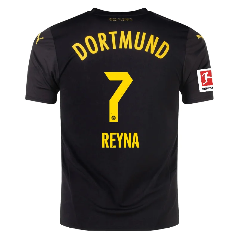 Men's Custom - Embroidered Volleyball Jerseys for Team Uniforms or Personalized GearPuma Borussia Dortmund Gio Reyna Away Jersey w/ Bundesliga Patch 24/25 (Puma Black/Faster Yellow) Men's Custom - Embroidered Volleyball Jerseys for Team Uniforms or Personalized GearPuma Borussia Dortmund Gio Reyna Away Jersey w/ Bundesliga Patch 24/25 (Puma Black/Faster Yellow)