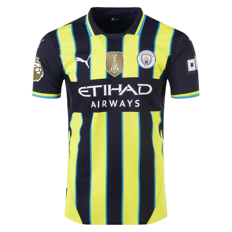 Men's Basketball Jerseys with Signature Player Logos for a Fan - Favorite LookPuma Manchester City Authentic Away Jersey w/ EPL + Club World Cup Patch 24/25 (New Navy/Yellow Glow)