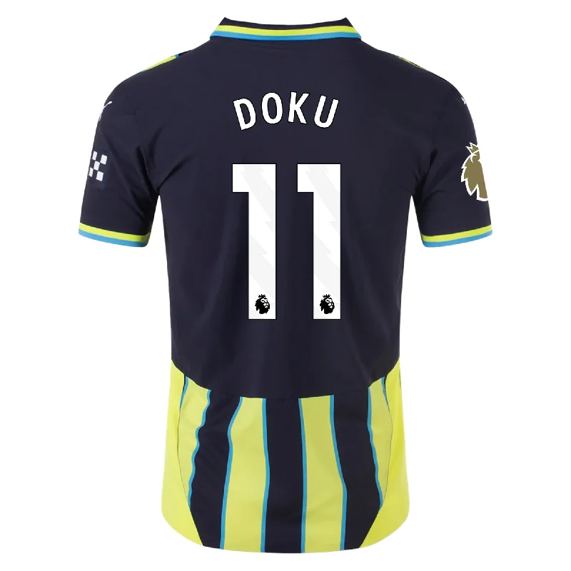 Men's Replica Hockey Jerseys of Star Players for Devoted Ice Hockey SupportersPuma Manchester City Authentic Jeremy Doku Away Jersey w/ EPL + Club World Cup Patch 24/25 (New Navy/Yellow Glow)