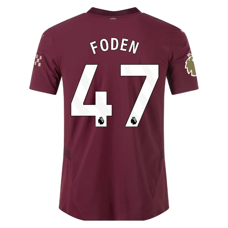 Men's Retro Hockey Jerseys with Classic Stripes and Logos for a Nostalgic Hockey AestheticPuma Manchester City Authentic Phil Foden Third Jersey w/ EPL + Club World Cup Patch 24/25 (Dark Jasper)