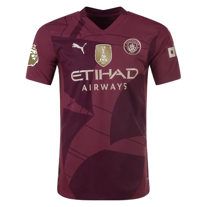 Men's Breathable Polyester Running Jerseys in Bright Neon Colors for High - Visibility WorkoutsPuma Manchester City Authentic Third Jersey w/ EPL + Club World Cup Patch 24/25 (Dark Jasper)