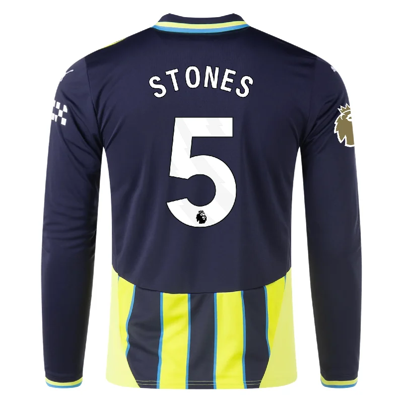 Men's Custom - Printed Baseball Jerseys with Player Names and Numbers for Personalized StylePuma Manchester City John Stones Long Sleeve Away Jersey w/ EPL + Club World Cup Patch 24/25 (New Navy/Yellow Glow) Men's Custom - Printed Baseball Jerseys with Player Names and Numbers for Personalized StylePuma Manchester City John Stones Long Sleeve Away Jersey w/ EPL + Club World Cup Patch 24/25 (New Navy/Yellow Glow)