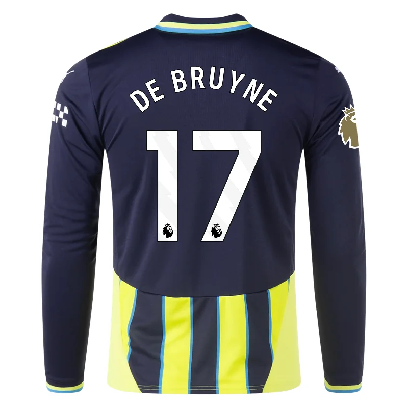 Men's Basketball Jerseys with Signature Player Logos for a Fan - Favorite LookPuma Manchester City Kevin De Bruyne Long Sleeve Away Jersey w/ EPL + Club World Cup Patch 24/25 (New Navy/Yellow Glow)