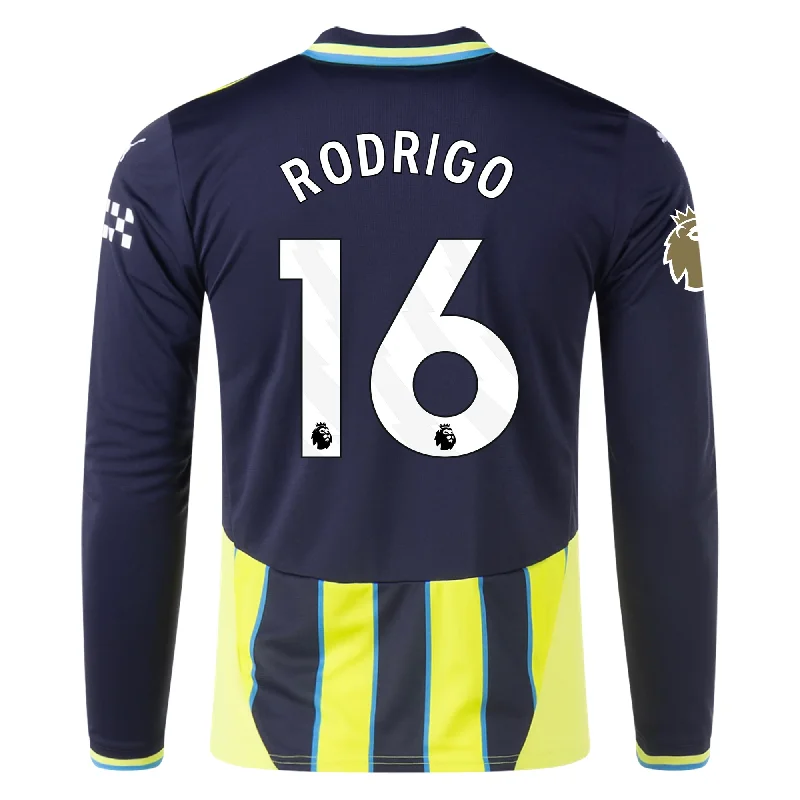 Men's Throwback Tennis Jerseys Inspired by Iconic Matches and PlayersPuma Manchester City Rodrigo Long Sleeve Away Jersey w/ EPL + Club World Cup Patch 24/25 (New Navy/Yellow Glow) Men's Throwback Tennis Jerseys Inspired by Iconic Matches and PlayersPuma Manchester City Rodrigo Long Sleeve Away Jersey w/ EPL + Club World Cup Patch 24/25 (New Navy/Yellow Glow)