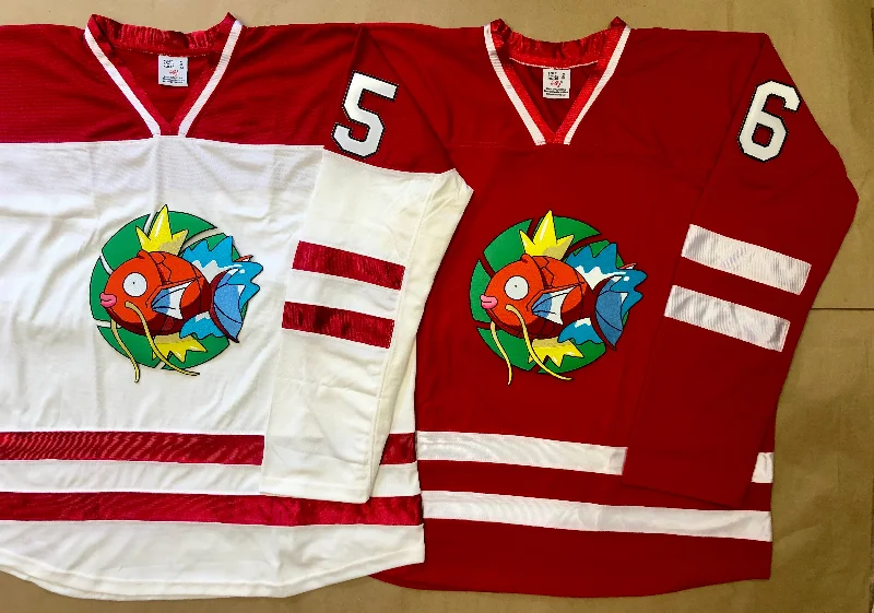 Men's Authentic Soccer Jerseys of National Teams for International Football EventsRed and White Hockey Jerseys with a Fish Embroidered Twill Logo