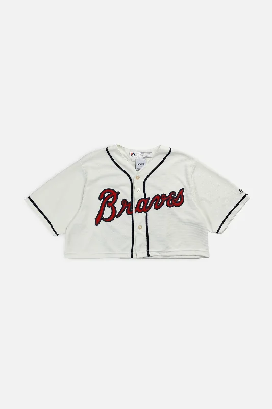 Men's Throwback Rugby Jerseys of Historic Matches and Teams for Rugby History BuffsRework Crop Atlanta Braves MLB Jersey - M Men's Throwback Rugby Jerseys of Historic Matches and Teams for Rugby History BuffsRework Crop Atlanta Braves MLB Jersey - M