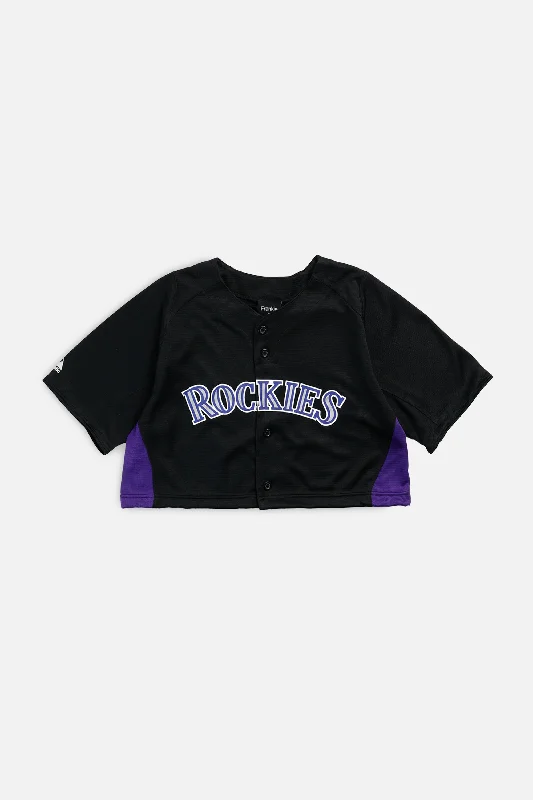 Men's Throwback Tennis Jerseys Inspired by Iconic Matches and PlayersRework Crop Colorado Rockies MLB Jersey - S Men's Throwback Tennis Jerseys Inspired by Iconic Matches and PlayersRework Crop Colorado Rockies MLB Jersey - S