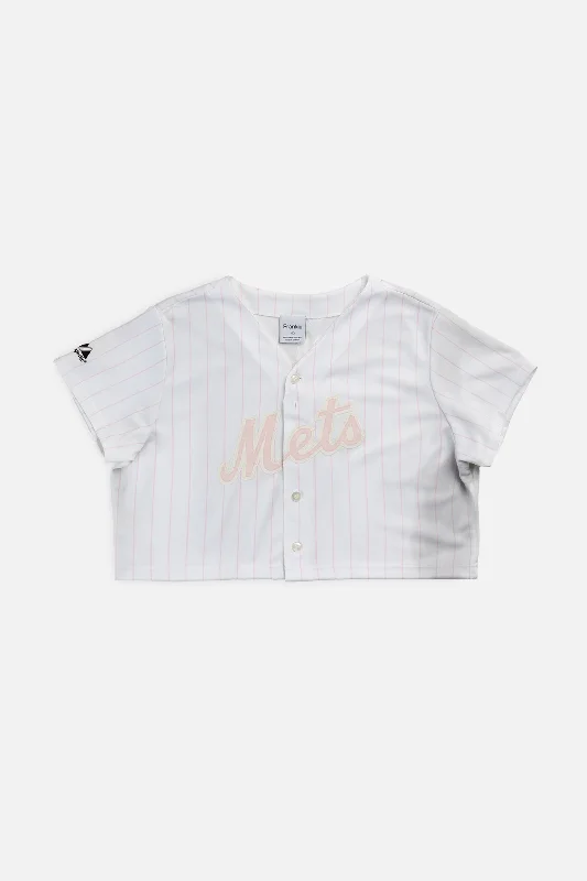 Men's Moisture - Wicking Lacrosse Jerseys with Mesh Panels for Optimal Performance on the FieldRework Crop NY Mets MLB Jersey - L Men's Moisture - Wicking Lacrosse Jerseys with Mesh Panels for Optimal Performance on the FieldRework Crop NY Mets MLB Jersey - L