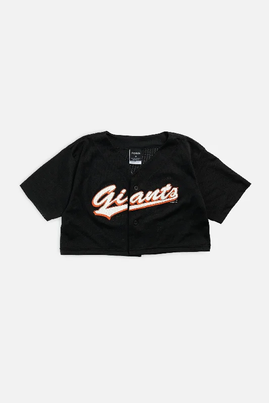 Men's Custom - Printed Baseball Jerseys with Player Names and Numbers for Personalized StyleRework Crop San Francisco Giants MLB Jersey - M Men's Custom - Printed Baseball Jerseys with Player Names and Numbers for Personalized StyleRework Crop San Francisco Giants MLB Jersey - M