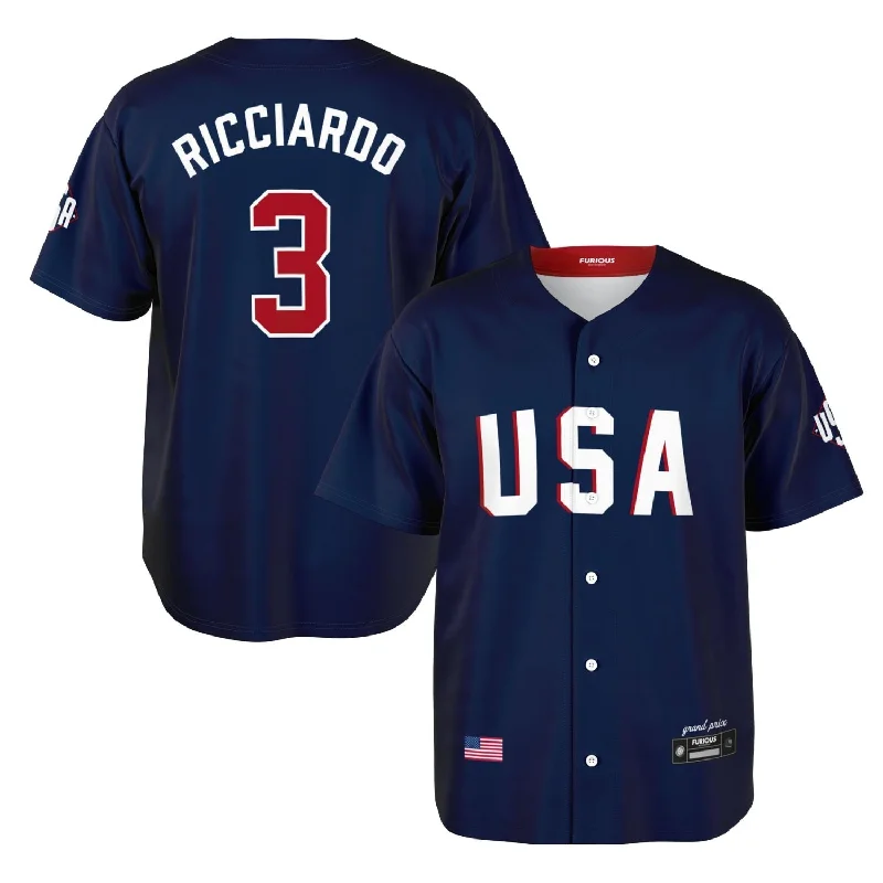 Men's Throwback Tennis Jerseys Inspired by Iconic Matches and PlayersRicciardo - USA GP Jersey Men's Throwback Tennis Jerseys Inspired by Iconic Matches and PlayersRicciardo - USA GP Jersey