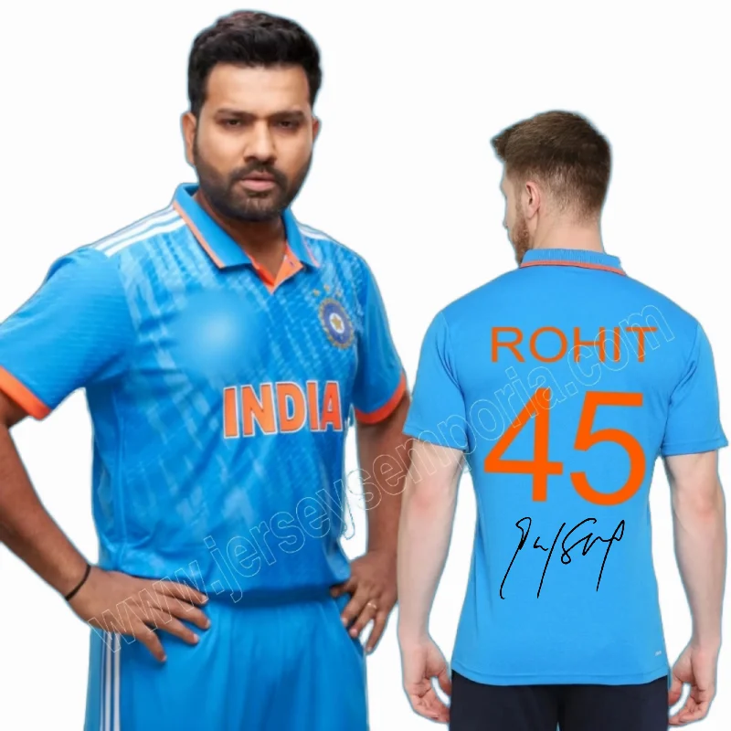 Men's Moisture - Wicking Lacrosse Jerseys with Mesh Panels for Optimal Performance on the FieldRohit Sharma Indian cricket signature Edition  Jersey 2023 Player-Edition
