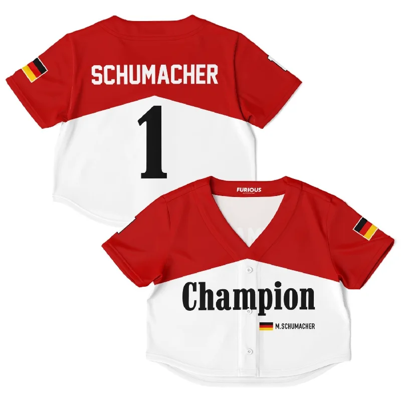Men's Limited - Release American Football Jerseys of Rookie Stars for Early Adopters and FansSchumacher - Iconic Livery Crop Top Jersey Men's Limited - Release American Football Jerseys of Rookie Stars for Early Adopters and FansSchumacher - Iconic Livery Crop Top Jersey