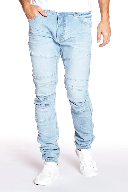 Men's Slim Fit Stretch Jeans in Dark Wash for a Modern and Comfortable Look5 Pocket Slim Fit Pants - Blue Bleach Men's Slim Fit Stretch Jeans in Dark Wash for a Modern and Comfortable Look5 Pocket Slim Fit Pants - Blue Bleach