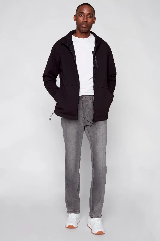 Men's Jeans with a Frayed Hem for a Casual and Effortless Style5 Pocket Straight Fit Jeans - Grey Wash Men's Jeans with a Frayed Hem for a Casual and Effortless Style5 Pocket Straight Fit Jeans - Grey Wash