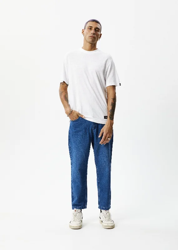 Plus Size Men's Straight Leg Jeans with Reinforced Knees for DurabilityAFENDS Mens Ninety Twos - Denim Relaxed Jeans - Authentic Blue Plus Size Men's Straight Leg Jeans with Reinforced Knees for DurabilityAFENDS Mens Ninety Twos - Denim Relaxed Jeans - Authentic Blue