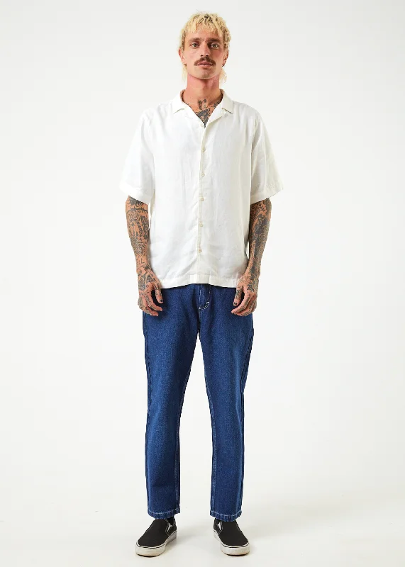 Men's Distressed Jeans with Patches for a Retro and DIY - Inspired AppearanceAFENDS Mens Ninety Twos - Denim Relaxed Jeans - Original Rinse