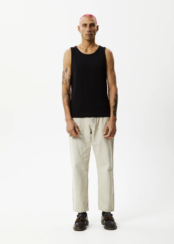 Men's High - Waisted Jeans in a Medium Wash for a Vintage - Style RevivalAFENDS Mens Ninety Twos - Denim Relaxed Jeans - Faded Cement