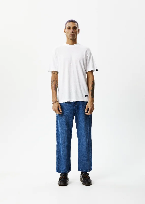 Men's High - Waisted Jeans in a Medium Wash for a Vintage - Style RevivalAFENDS Mens Pablo - Denim Baggy Jeans - Authentic Blue