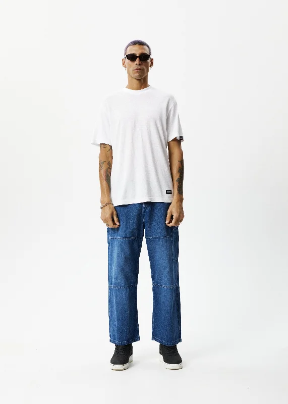 Plus Size Men's Bootcut Jeans with a Relaxed Waist for a Classic and Comfortable FitAFENDS Mens Richmond - Denim Baggy Carpenter Jeans - Authentic Blue Plus Size Men's Bootcut Jeans with a Relaxed Waist for a Classic and Comfortable FitAFENDS Mens Richmond - Denim Baggy Carpenter Jeans - Authentic Blue