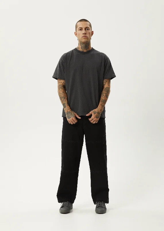 Men's Jeans with an Elastic Waistband for Ultimate ComfortAFENDS Mens Richmond - Denim Workwear Jean - Washed Black Men's Jeans with an Elastic Waistband for Ultimate ComfortAFENDS Mens Richmond - Denim Workwear Jean - Washed Black