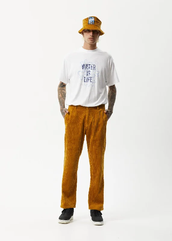 Plus Size Men's Relaxed Fit Jeans with a Faded Wash for a Vintage - Inspired LookAFENDS Mens Waterfall Ninety Twos - Corduroy Relaxed Pants - Mustard Plus Size Men's Relaxed Fit Jeans with a Faded Wash for a Vintage - Inspired LookAFENDS Mens Waterfall Ninety Twos - Corduroy Relaxed Pants - Mustard