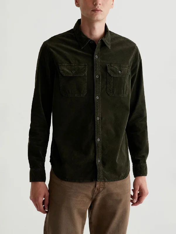 Men's Stretch Jeans with a Moisture - Wicking Lining for Active LifestylesAiden Utility Corduroy Shirt - Sulfur Dried Cedar Men's Stretch Jeans with a Moisture - Wicking Lining for Active LifestylesAiden Utility Corduroy Shirt - Sulfur Dried Cedar