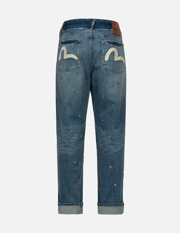 Men's Cargo Jeans with Multiple Pockets for a Practical and Outdoor - Friendly LookAllover Rivets and Seagull Applique 3D Regular Fit Jeans Men's Cargo Jeans with Multiple Pockets for a Practical and Outdoor - Friendly LookAllover Rivets and Seagull Applique 3D Regular Fit Jeans