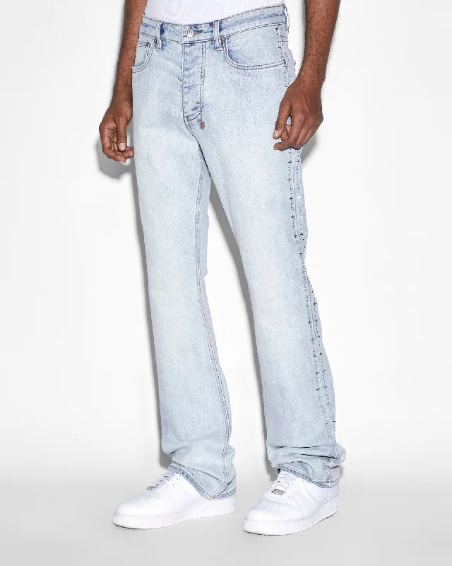 Men's Jeans with a Frayed Hem for a Casual and Effortless StyleBRONKO METALIK BLUE