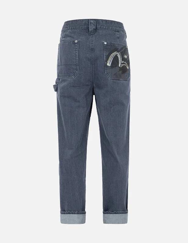 Plus Size Men's Bootcut Jeans with a Belt Loop Upgrade for a Stylish TouchBrush Effect Seagull Print Carrot Jeans Plus Size Men's Bootcut Jeans with a Belt Loop Upgrade for a Stylish TouchBrush Effect Seagull Print Carrot Jeans