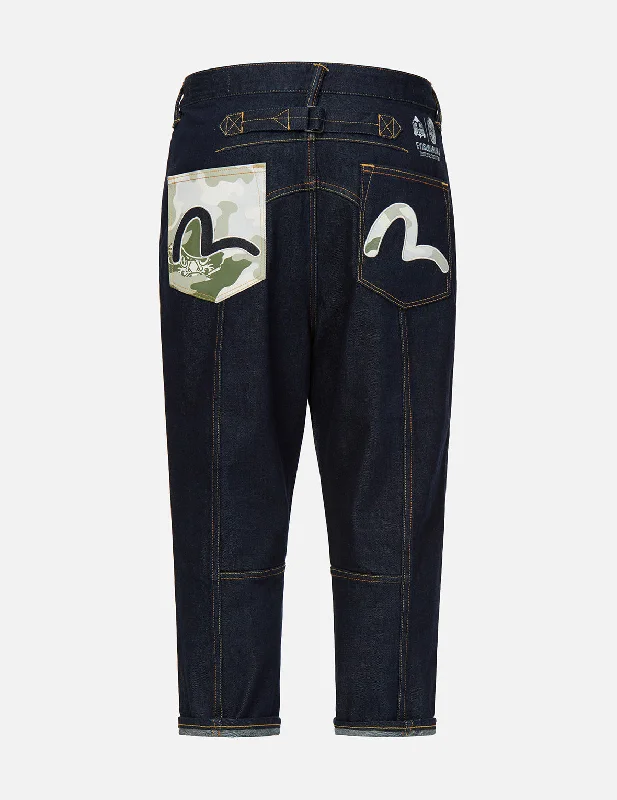 Men's High - Waisted Jeans in a Medium Wash for a Vintage - Style RevivalCamouflage Pocket Drop-crotch Denim Jeans Men's High - Waisted Jeans in a Medium Wash for a Vintage - Style RevivalCamouflage Pocket Drop-crotch Denim Jeans