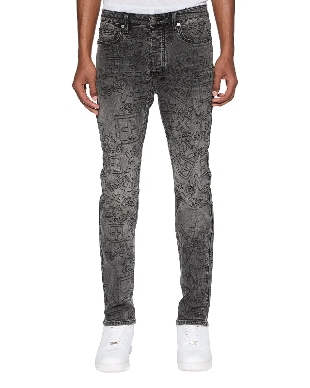 Men's Low - Rise Jeans in a Light Wash for a Casual and Youthful LookCHITCH STENCIL STITCH WORN GREY Men's Low - Rise Jeans in a Light Wash for a Casual and Youthful LookCHITCH STENCIL STITCH WORN GREY