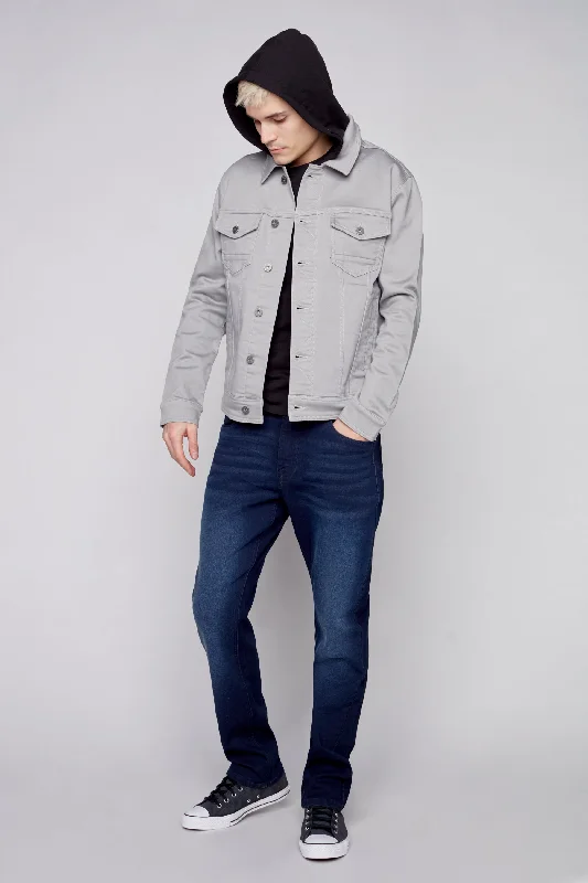Plus Size Men's Straight Leg Jeans with Reinforced Knees for DurabilityMen's Jacket With Built-In Hood - Light Grey Plus Size Men's Straight Leg Jeans with Reinforced Knees for DurabilityMen's Jacket With Built-In Hood - Light Grey