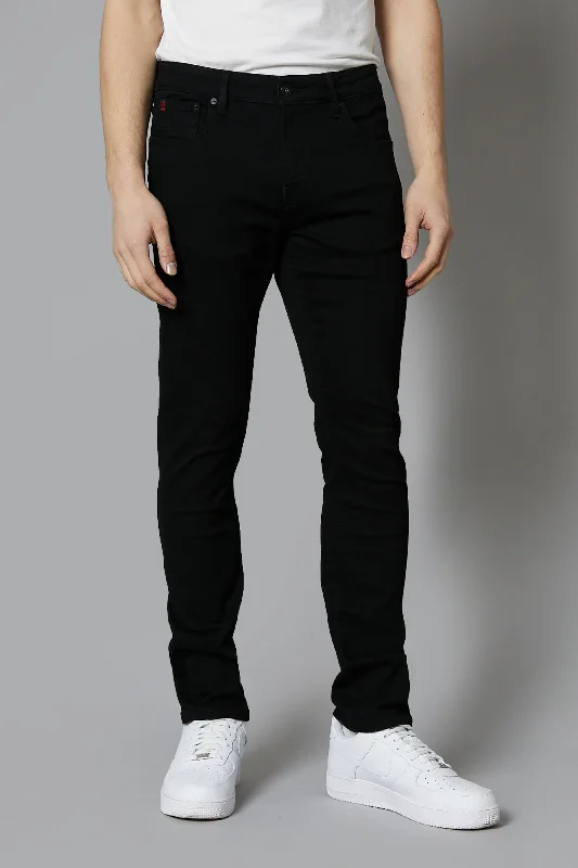 Men's Jeans with a Frayed Hem for a Casual and Effortless StyleDakota Slim Fit Jeans In Deep Black Men's Jeans with a Frayed Hem for a Casual and Effortless StyleDakota Slim Fit Jeans In Deep Black
