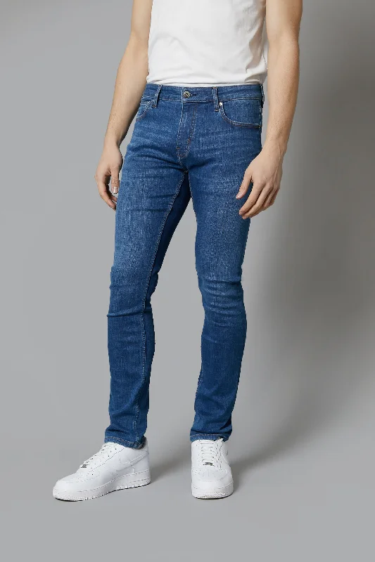 Men's Jeans with a Hidden Coin Pocket for Added ConvenienceDakota Slim Fit Jeans In Mid Blue Men's Jeans with a Hidden Coin Pocket for Added ConvenienceDakota Slim Fit Jeans In Mid Blue