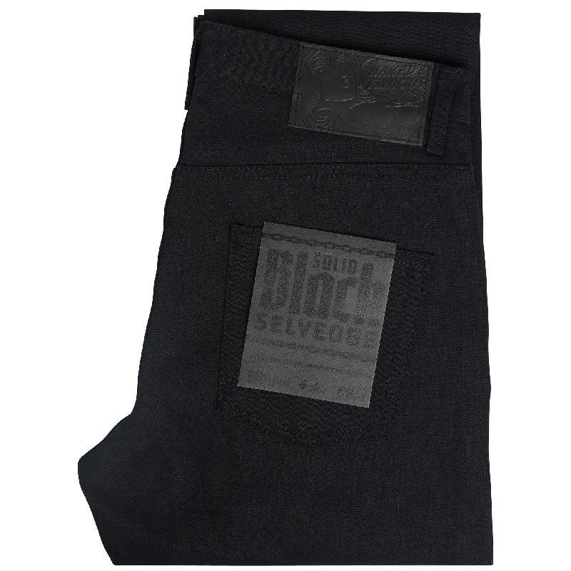 Plus Size Men's Relaxed Fit Jeans with a Faded Wash for a Vintage - Inspired LookEasy Guy - Solid Black Selvedge Plus Size Men's Relaxed Fit Jeans with a Faded Wash for a Vintage - Inspired LookEasy Guy - Solid Black Selvedge