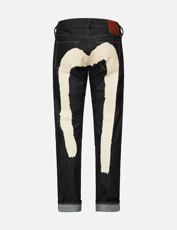 Men's Jeans with a Cargo - Inspired Knee Pocket for Extra StorageEcru Brushstroke Daicock Slim Straight fit Jeans #2010 Men's Jeans with a Cargo - Inspired Knee Pocket for Extra StorageEcru Brushstroke Daicock Slim Straight fit Jeans #2010