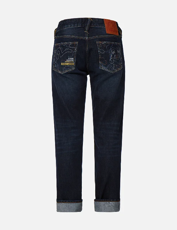 Men's Stretch Jeans with a Moisture - Wicking Lining for Active LifestylesGodhead Camouflage Embroidery Slim-Fit Jeans #2010 Men's Stretch Jeans with a Moisture - Wicking Lining for Active LifestylesGodhead Camouflage Embroidery Slim-Fit Jeans #2010