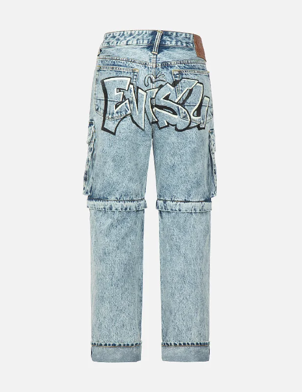 Plus Size Men's Bootcut Jeans with a Belt Loop Upgrade for a Stylish TouchGraffiti Logo Detachable Wide-Leg Denim Jeans Plus Size Men's Bootcut Jeans with a Belt Loop Upgrade for a Stylish TouchGraffiti Logo Detachable Wide-Leg Denim Jeans