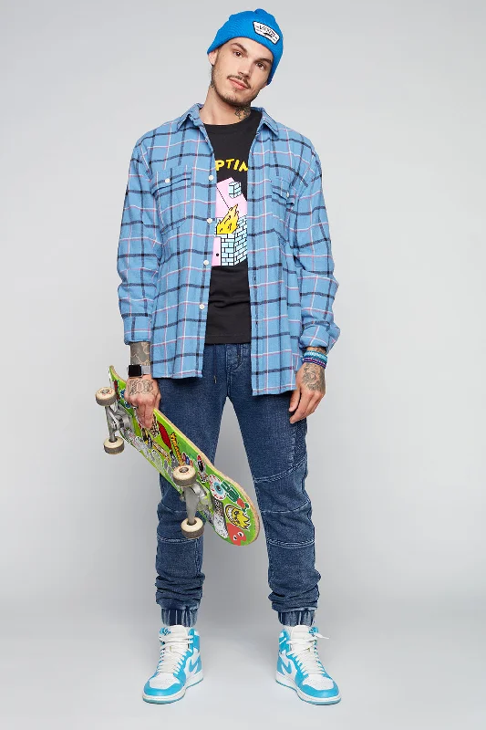 Men's Colored Jeans in Burgundy for a Bold and Fashion - Forward LookHENDRIX - 5 Pocket French Terry Moto Stitch Jogger - Blue Acid Men's Colored Jeans in Burgundy for a Bold and Fashion - Forward LookHENDRIX - 5 Pocket French Terry Moto Stitch Jogger - Blue Acid