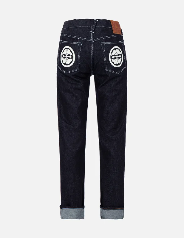Men's Jeans with a Button - Fly for a Traditional and Classic AestheticKamon Print Carrot-Fit Jeans #2017 Men's Jeans with a Button - Fly for a Traditional and Classic AestheticKamon Print Carrot-Fit Jeans #2017
