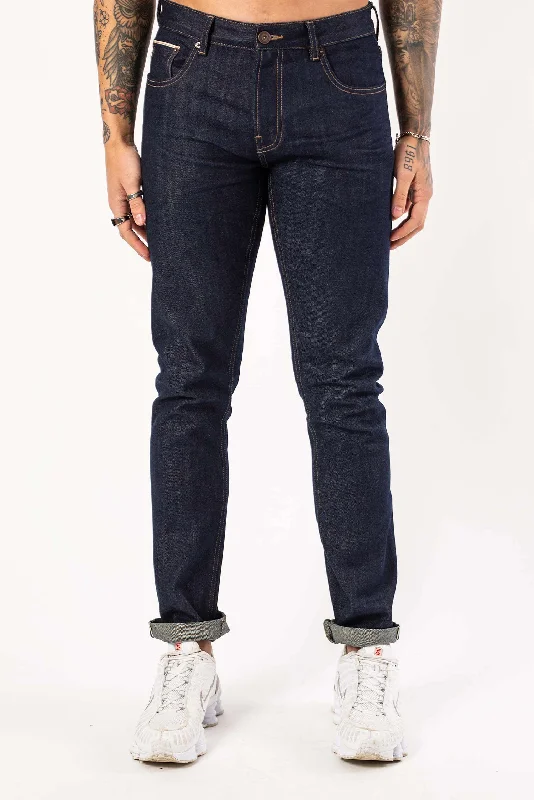 Men's Stretch Jeans with a Moisture - Wicking Lining for Active LifestylesKlondike Slim Fit Selvedge Jeans In Rinse Wash Men's Stretch Jeans with a Moisture - Wicking Lining for Active LifestylesKlondike Slim Fit Selvedge Jeans In Rinse Wash