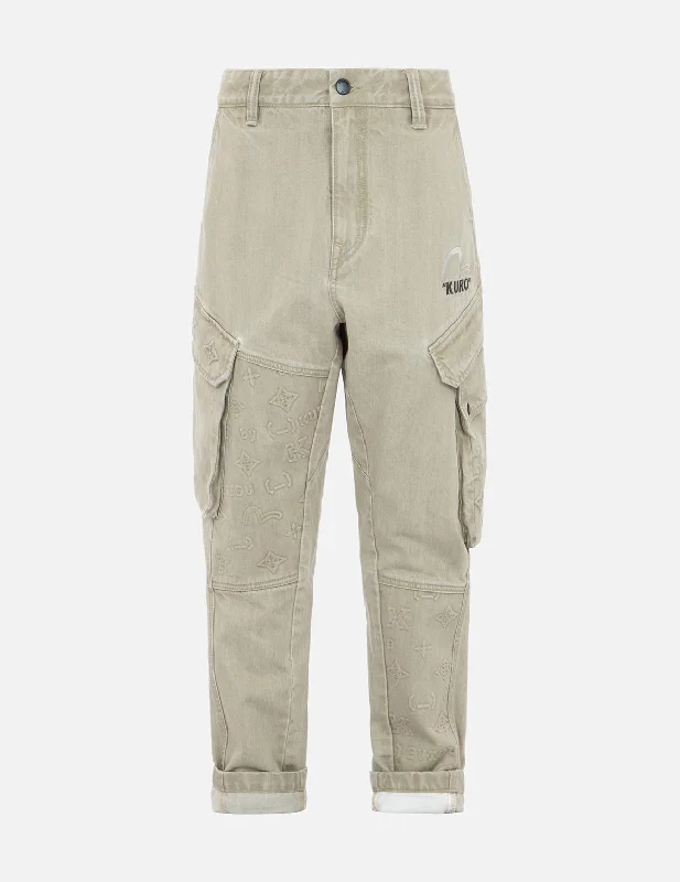 Men's High - Waisted Jeans in a Medium Wash for a Vintage - Style RevivalMixed Graphic Embossed 3D Cargo Denim Joggers Men's High - Waisted Jeans in a Medium Wash for a Vintage - Style RevivalMixed Graphic Embossed 3D Cargo Denim Joggers
