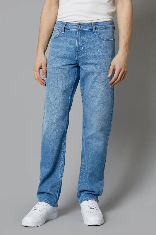 Plus Size Men's Straight Leg Jeans with Reinforced Knees for DurabilityMontana Loose Fit Jeans In Light Blue Plus Size Men's Straight Leg Jeans with Reinforced Knees for DurabilityMontana Loose Fit Jeans In Light Blue