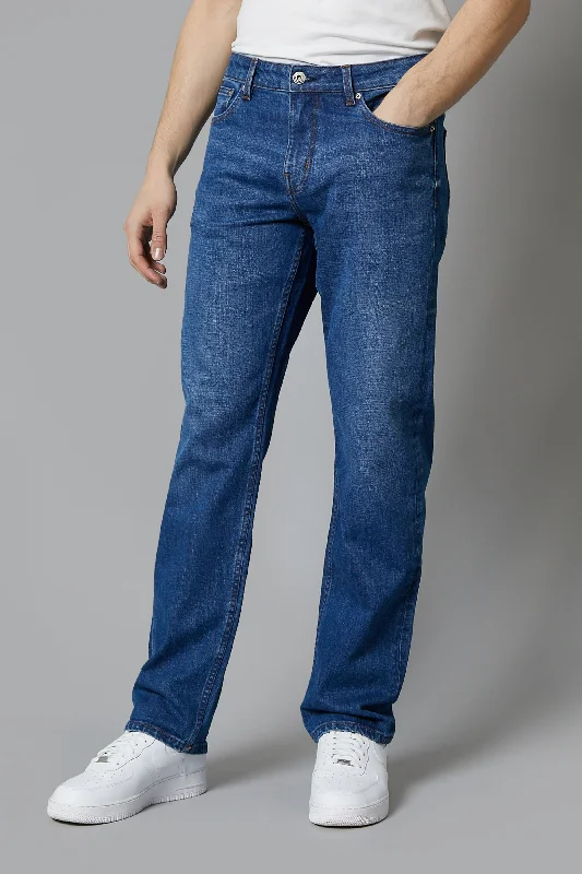 Men's High - Waisted Jeans in a Medium Wash for a Vintage - Style RevivalMontana Loose Fit Jeans In Mid Blue Men's High - Waisted Jeans in a Medium Wash for a Vintage - Style RevivalMontana Loose Fit Jeans In Mid Blue