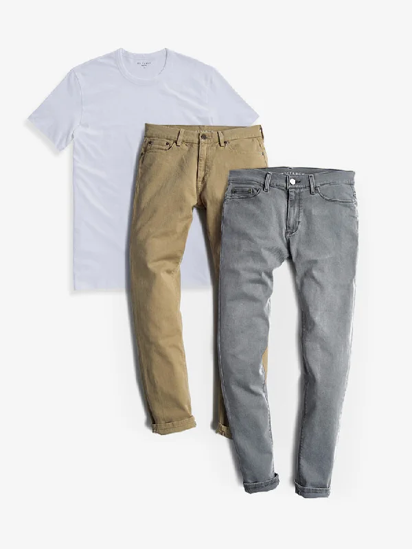 Men's Jeans with a Frayed Hem for a Casual and Effortless StyleSet 01: 2 Jeans + 1 Driggs Tee Men's Jeans with a Frayed Hem for a Casual and Effortless StyleSet 01: 2 Jeans + 1 Driggs Tee