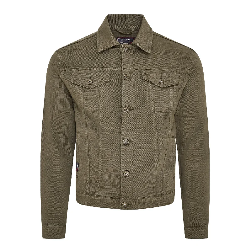 Men's Jeans with a Hidden Coin Pocket for Added ConveniencePendle mens twill trucker jacket with comfort stretch in Olive