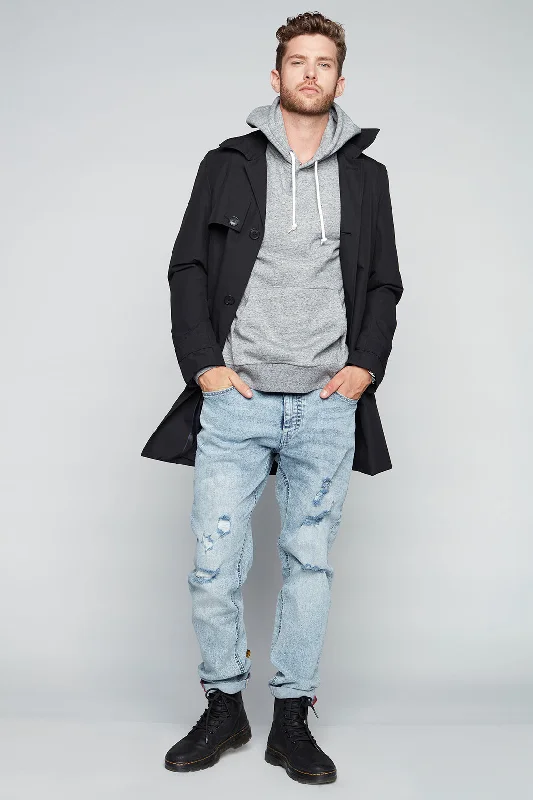 Men's Jeans with a Frayed Hem for a Casual and Effortless StyleRelaxed Tapered Fit 5 Pocket Jeans - Indigo Acid Men's Jeans with a Frayed Hem for a Casual and Effortless StyleRelaxed Tapered Fit 5 Pocket Jeans - Indigo Acid