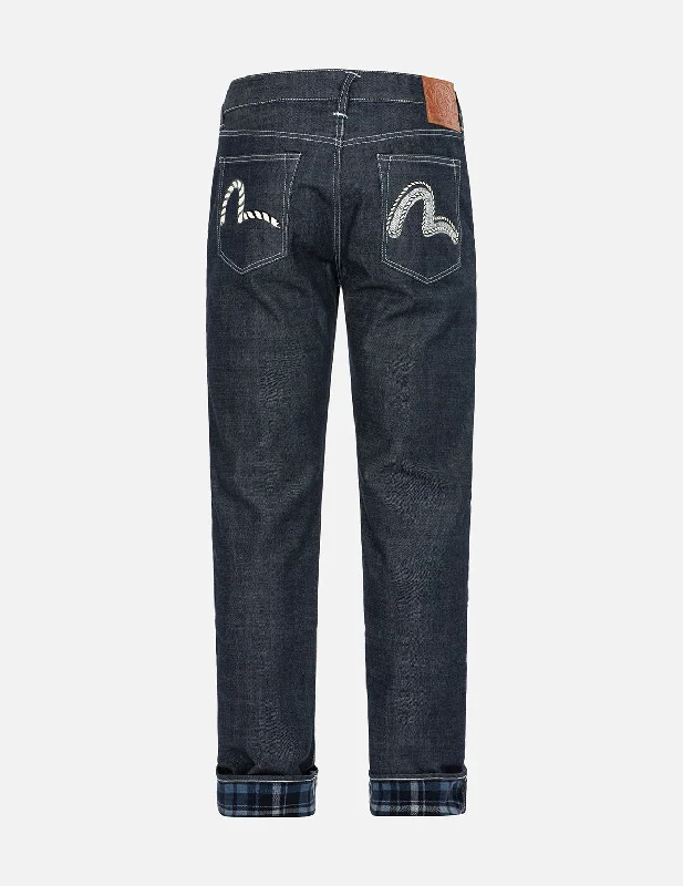 Men's High - Waisted Jeans in a Medium Wash for a Vintage - Style RevivalRope-pattern Seagull Print Carrot Fit Denim Jeans #2017