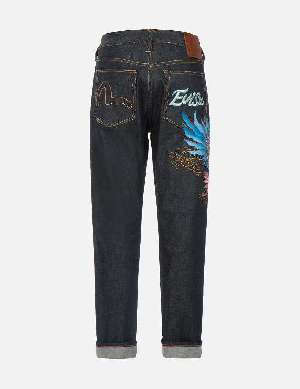 Men's Jeans with a Hidden Coin Pocket for Added ConvenienceSeagull and Eagle Embroidery Cropped Carrot Fit Jeans #2017 Men's Jeans with a Hidden Coin Pocket for Added ConvenienceSeagull and Eagle Embroidery Cropped Carrot Fit Jeans #2017