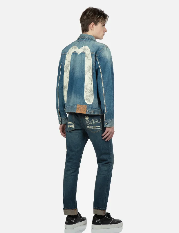 Men's Jeans with a Button - Fly for a Traditional and Classic AestheticSeagull and Logo Print Carrot Fit Jeans #2017 Men's Jeans with a Button - Fly for a Traditional and Classic AestheticSeagull and Logo Print Carrot Fit Jeans #2017